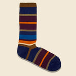 Multi Stripes Crew Sock - Dark Navy - Anonymous Ism - STAG Provisions - Accessories - Socks
