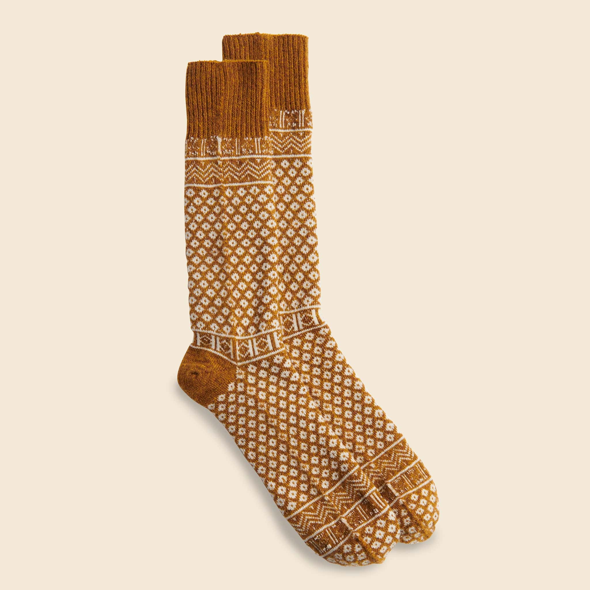 
                          WG Pattern Crew Sock - Mustard - Anonymous Ism - STAG Provisions - Accessories - Socks
                        