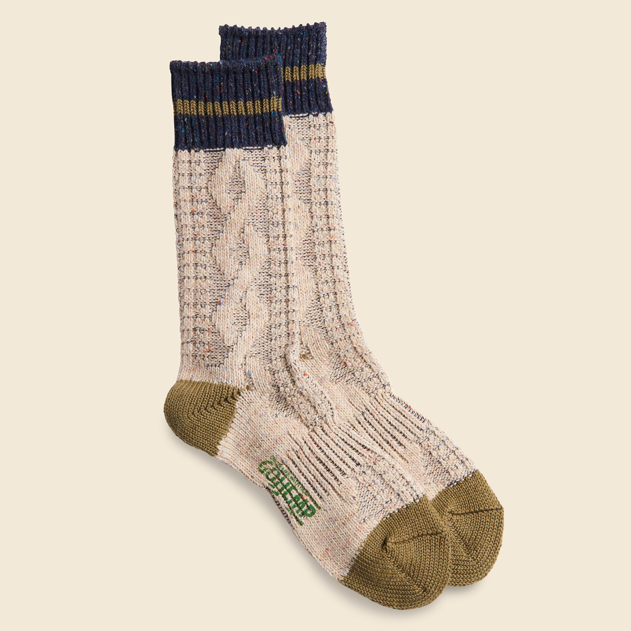 
                          Go Hemp Cable Stripe Crew Sock - Beige - Anonymous Ism - STAG Provisions - Accessories - Socks
                        