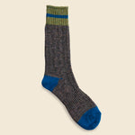 Go Hemp Cable Stripe Crew Sock - Charcoal - Anonymous Ism - STAG Provisions - Accessories - Socks