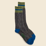 Go Hemp Cable Stripe Crew Sock - Charcoal - Anonymous Ism - STAG Provisions - Accessories - Socks