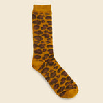 Brushed Animal Pattern Crew Sock - Mustard - Anonymous Ism - STAG Provisions - Accessories - Socks