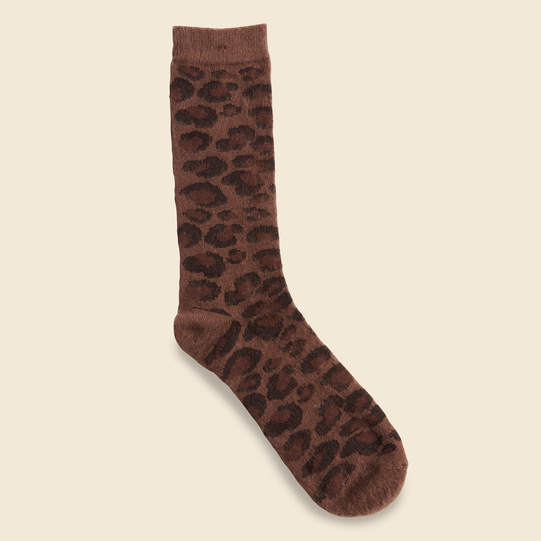 Anonymous Ism Brushed Animal Pattern Crew Sock - Brown
