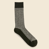 Wool Herringbone Crew Sock - Khaki - Anonymous Ism - STAG Provisions - Accessories - Socks