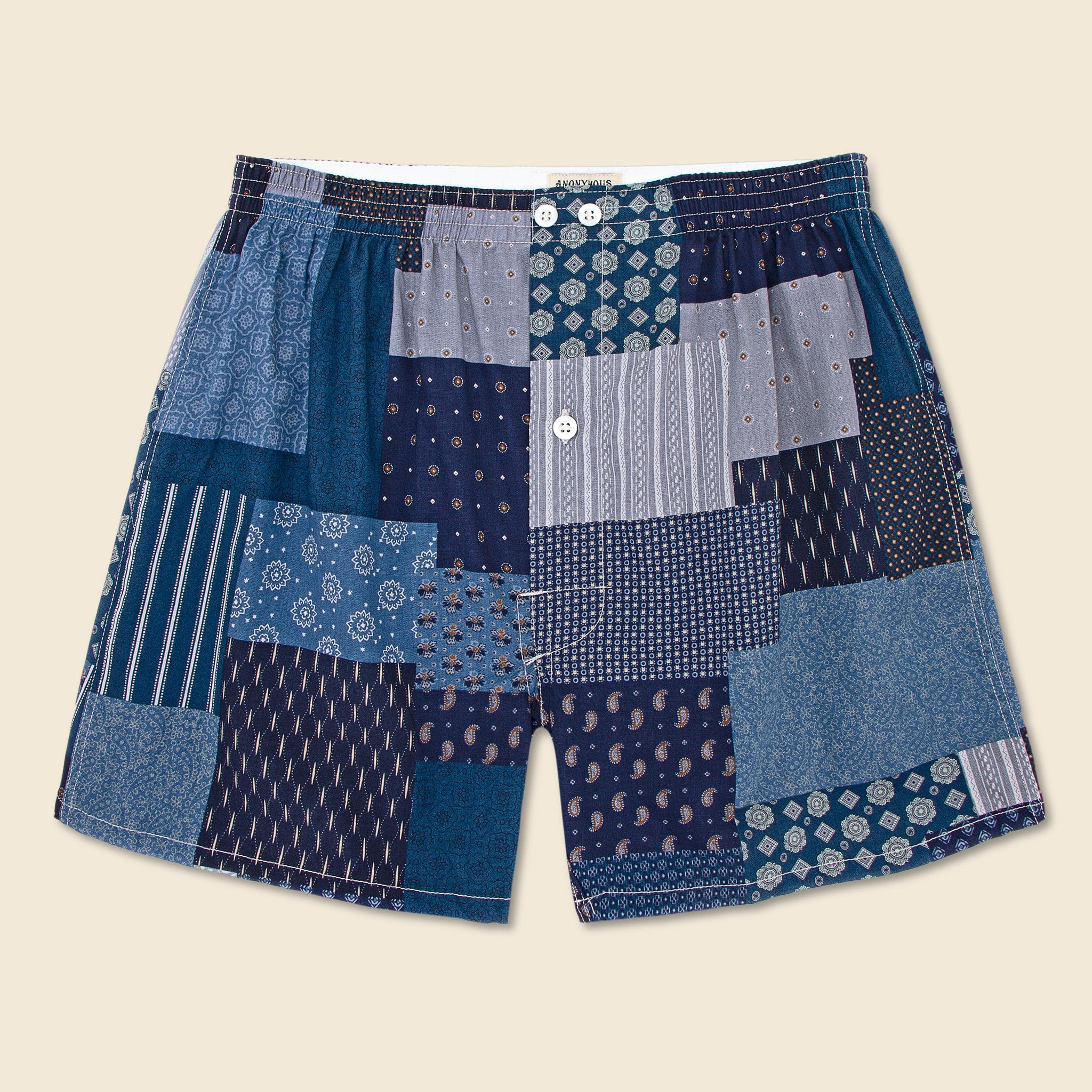 Vintage Patchwork Boxer - Blue - Anonymous Ism - STAG Provisions - Accessories - Underwear