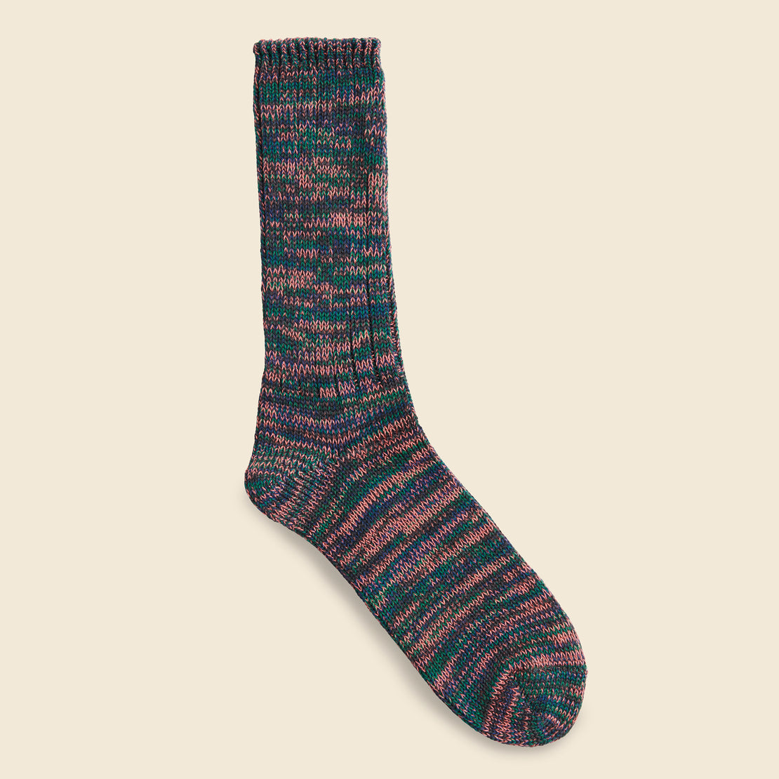 Anonymous Ism 5 Color Mix Crew Sock - Navy