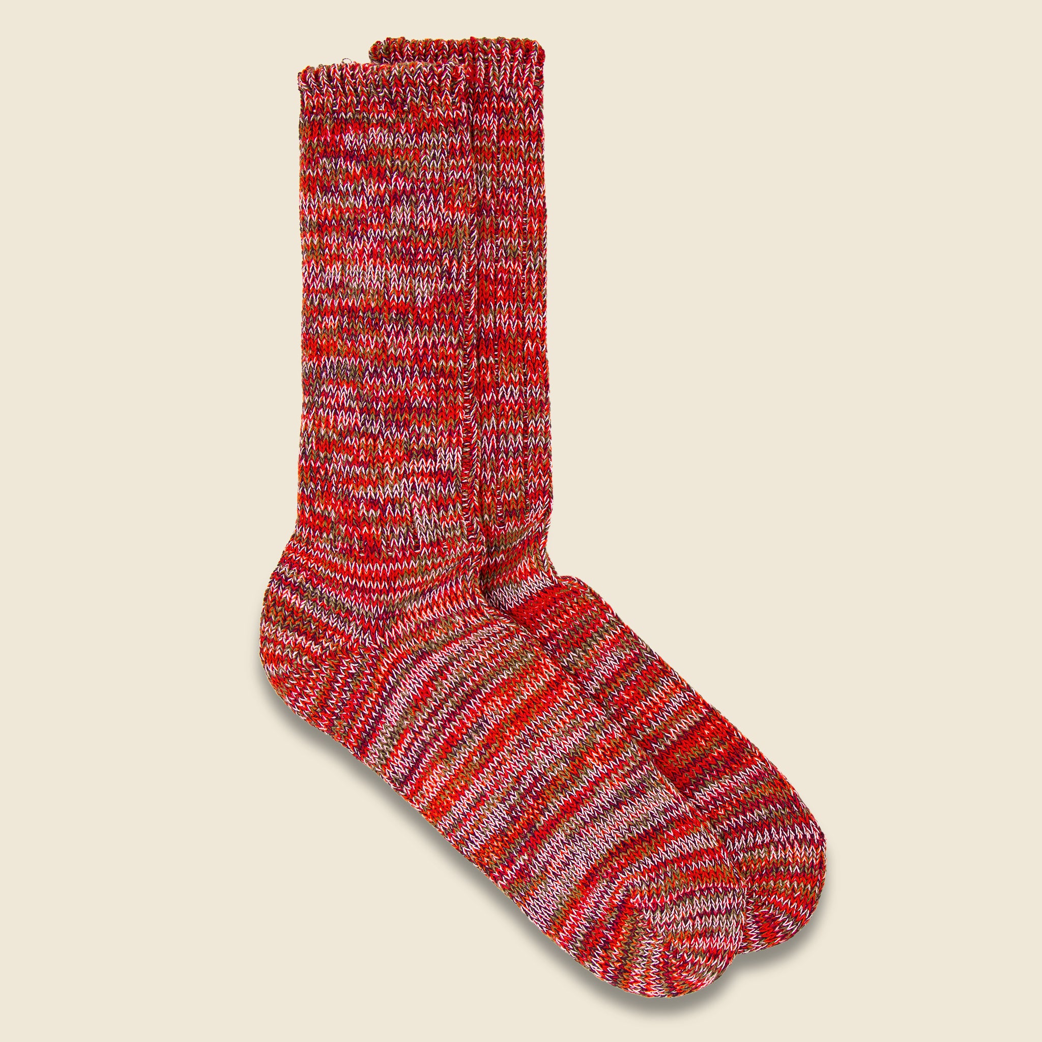5 Color Mix Crew Sock - Bordeaux - Anonymous Ism - STAG Provisions - Accessories - Socks