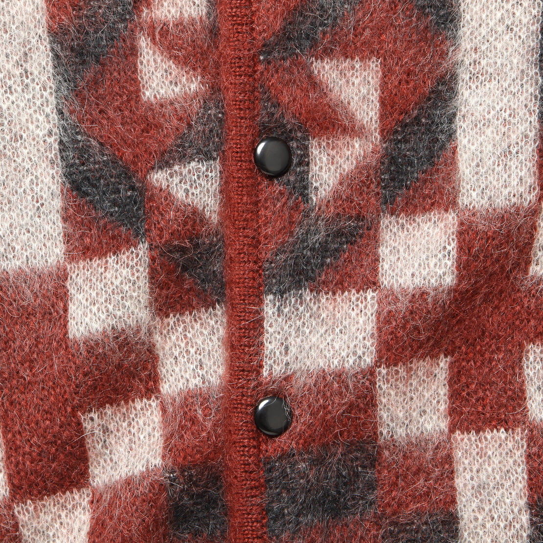 Vintage Quilt Mohair Cardigan - Red