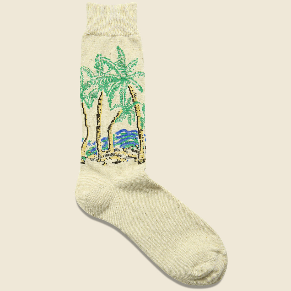 Anonymous Ism Palm Tree Crew Sock - Natural