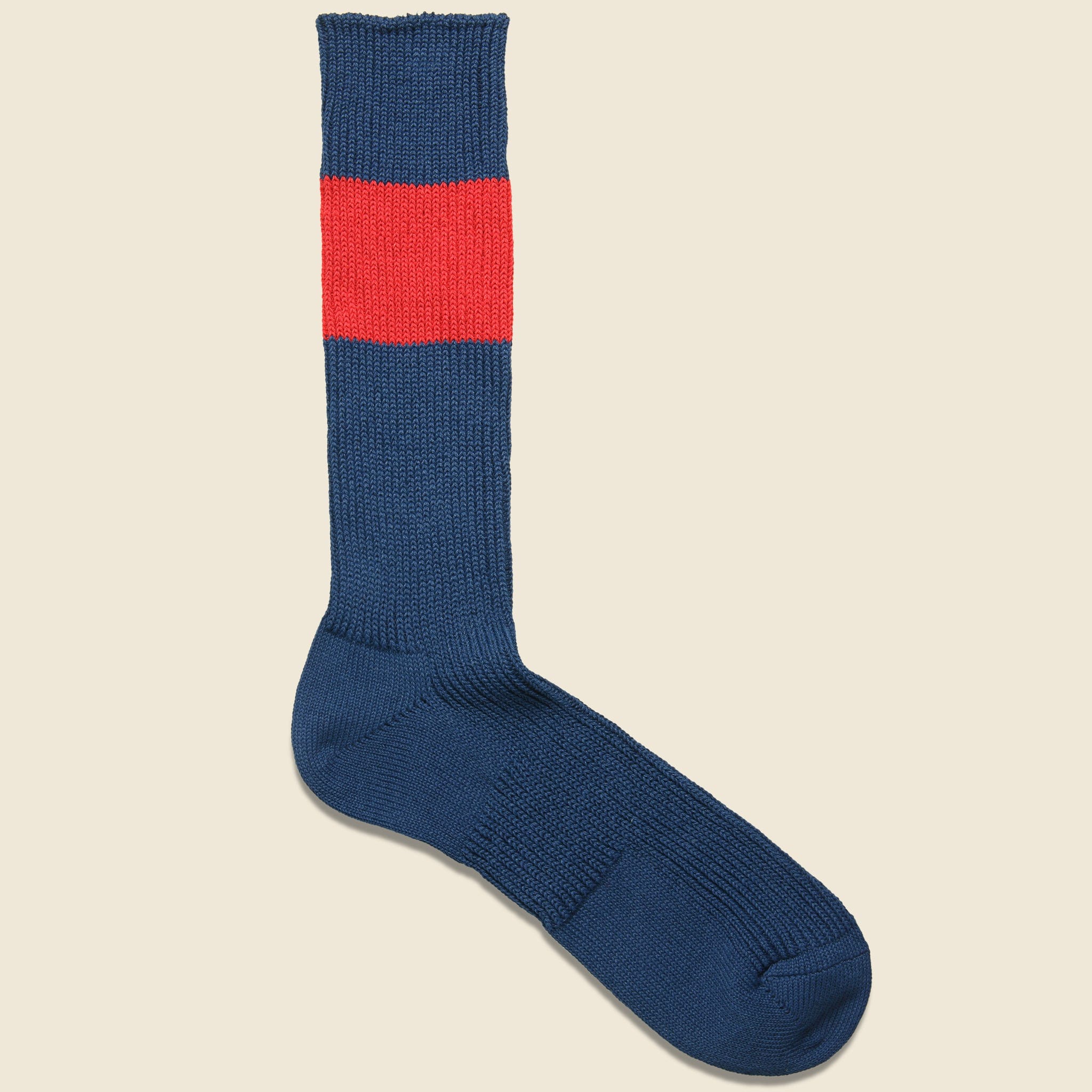Thick Line Crew Sock - Navy - Anonymous Ism - STAG Provisions - Accessories - Socks