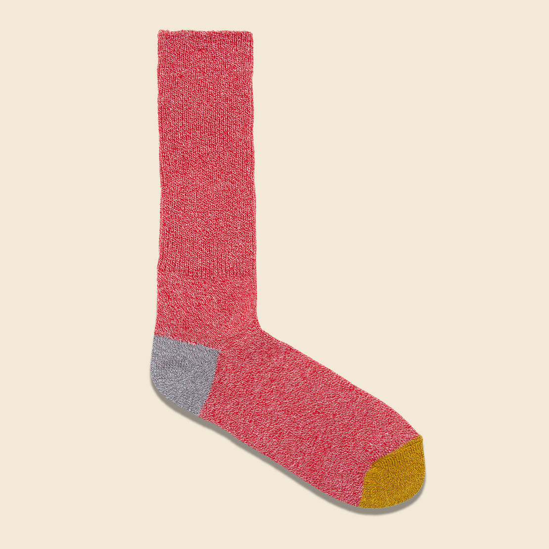 Anonymous Ism 2-Point Heel/Toe Crew Sock - Pink/Grey/Gold