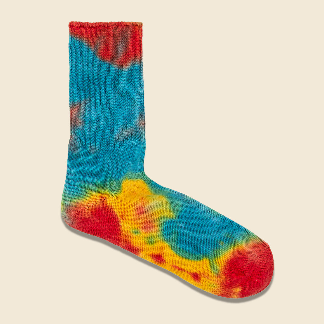 Anonymous Ism Multi Tie Dye 3/4 Sock - Blue/Red/Yellow