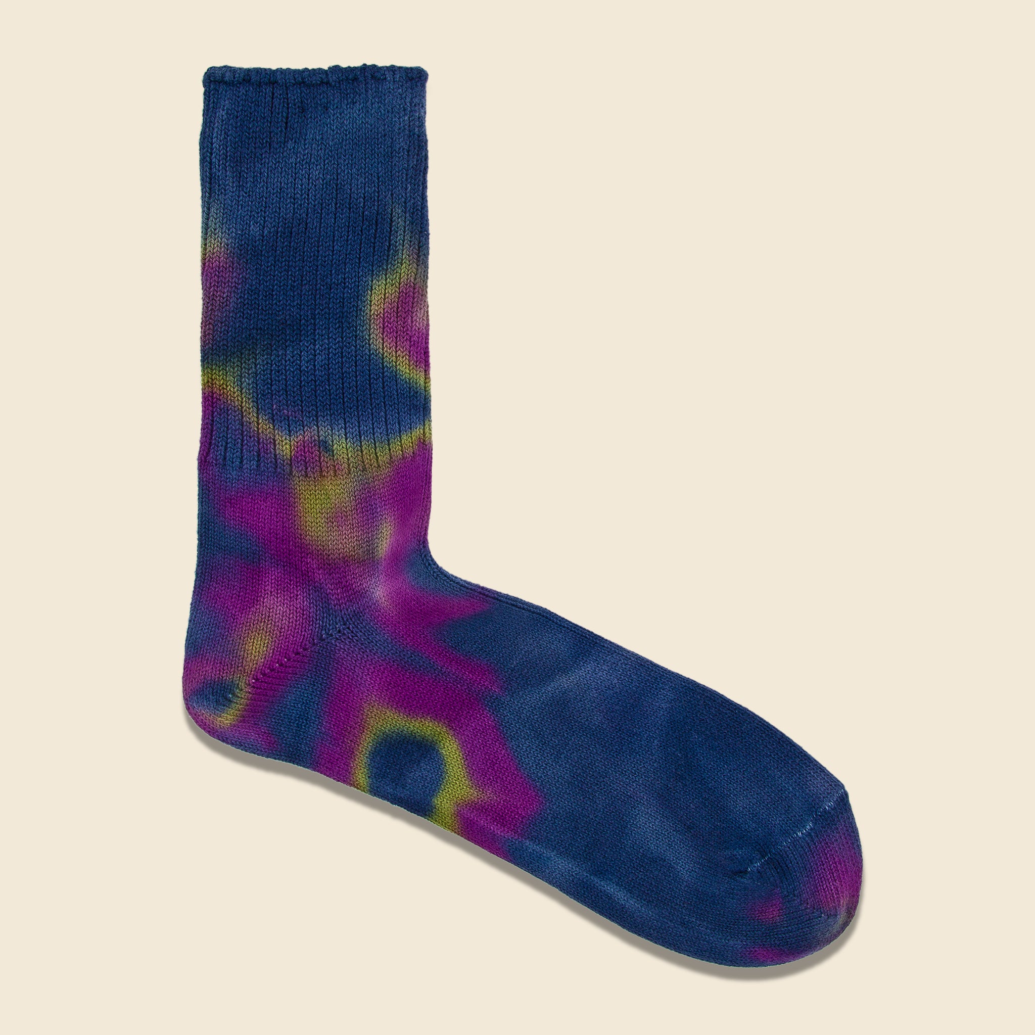 Multi Tie Dye 3/4 Sock - Navy/Purple/Green - Anonymous Ism - STAG Provisions - Accessories - Socks