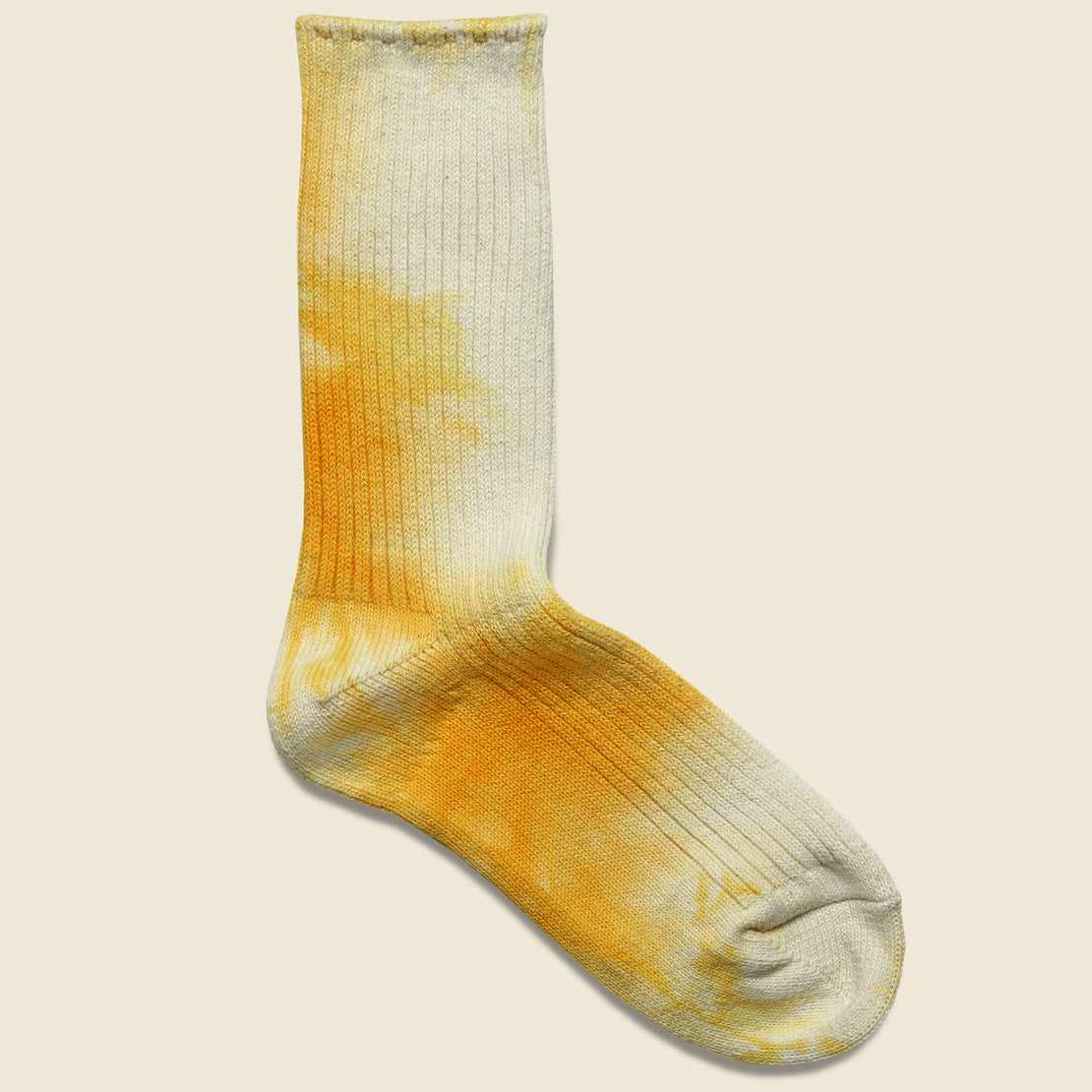 Anonymous Ism Tie Dye Cotton Crew Sock - Yellow