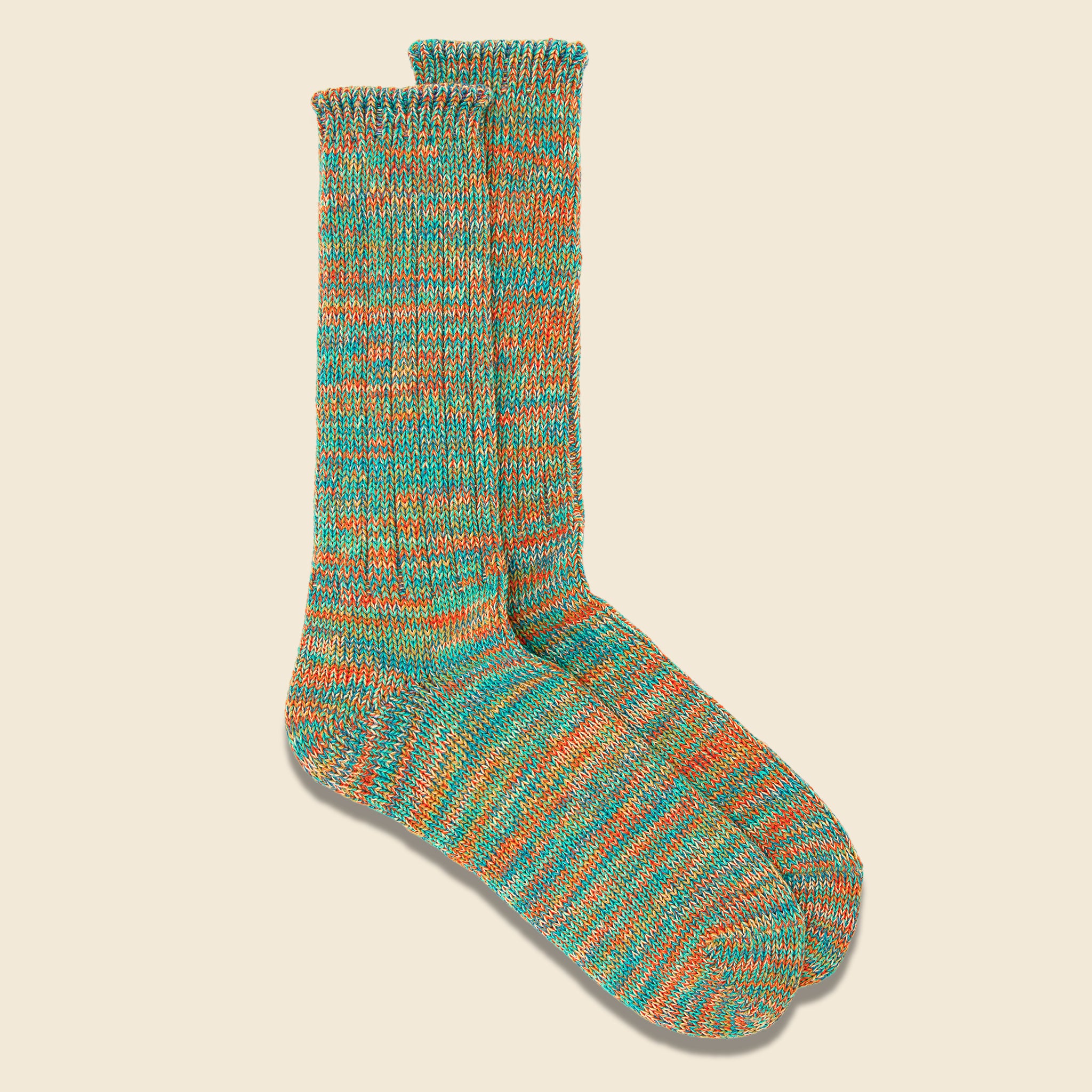 5 Color Mix Crew Sock - Mint - Anonymous Ism - STAG Provisions - Accessories - Socks