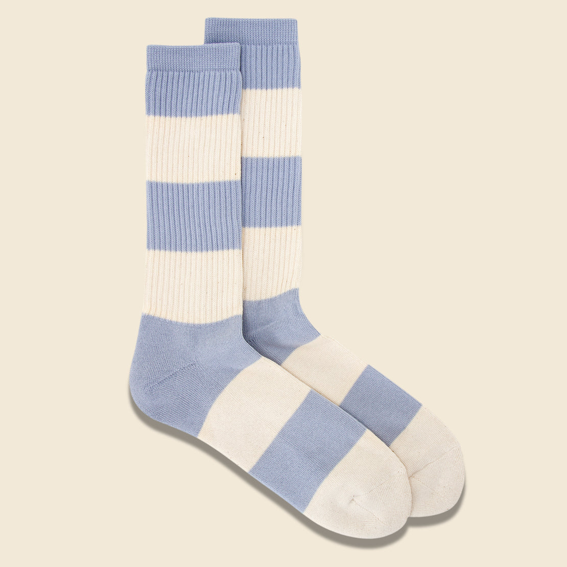 Anonymous Ism OC Thick Stripes Crew Sock - Sax