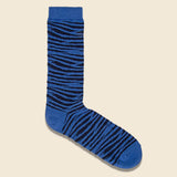 Zebra Crew Sock - Indigo - Anonymous Ism - STAG Provisions - Accessories - Socks