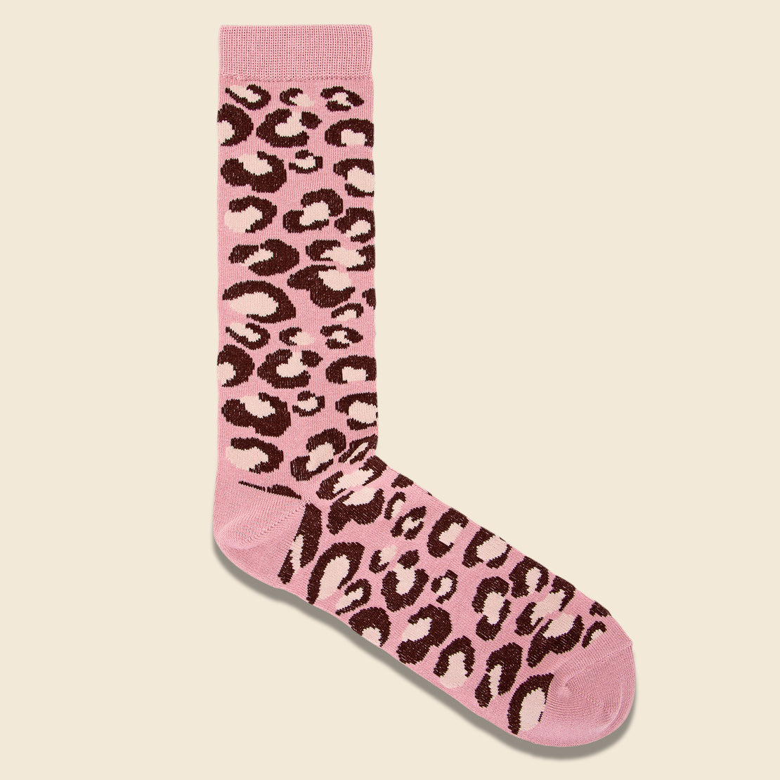Anonymous Ism Leopard Crew Sock - Pink