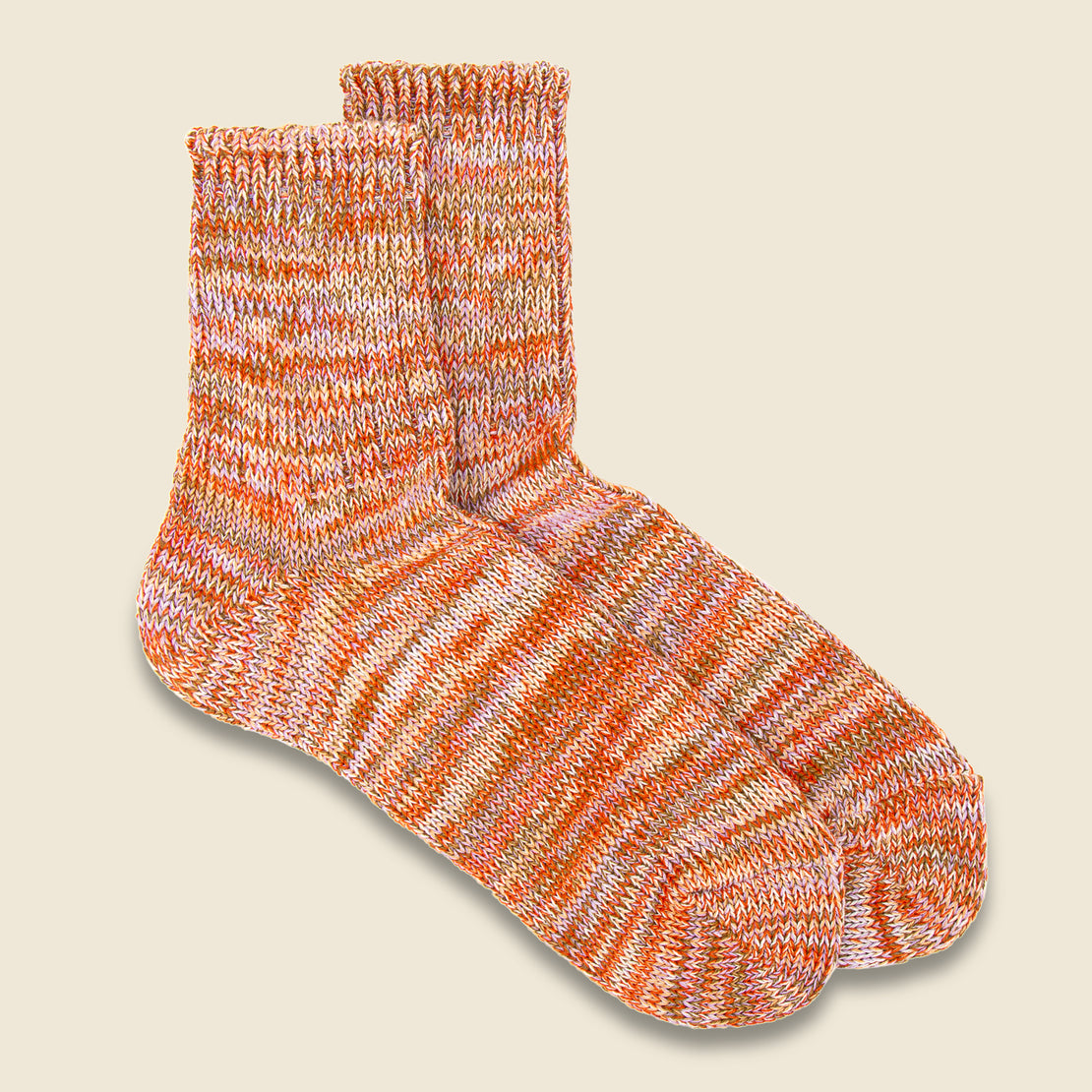 Anonymous Ism 5 Color Mix Quarter Sock - Orange