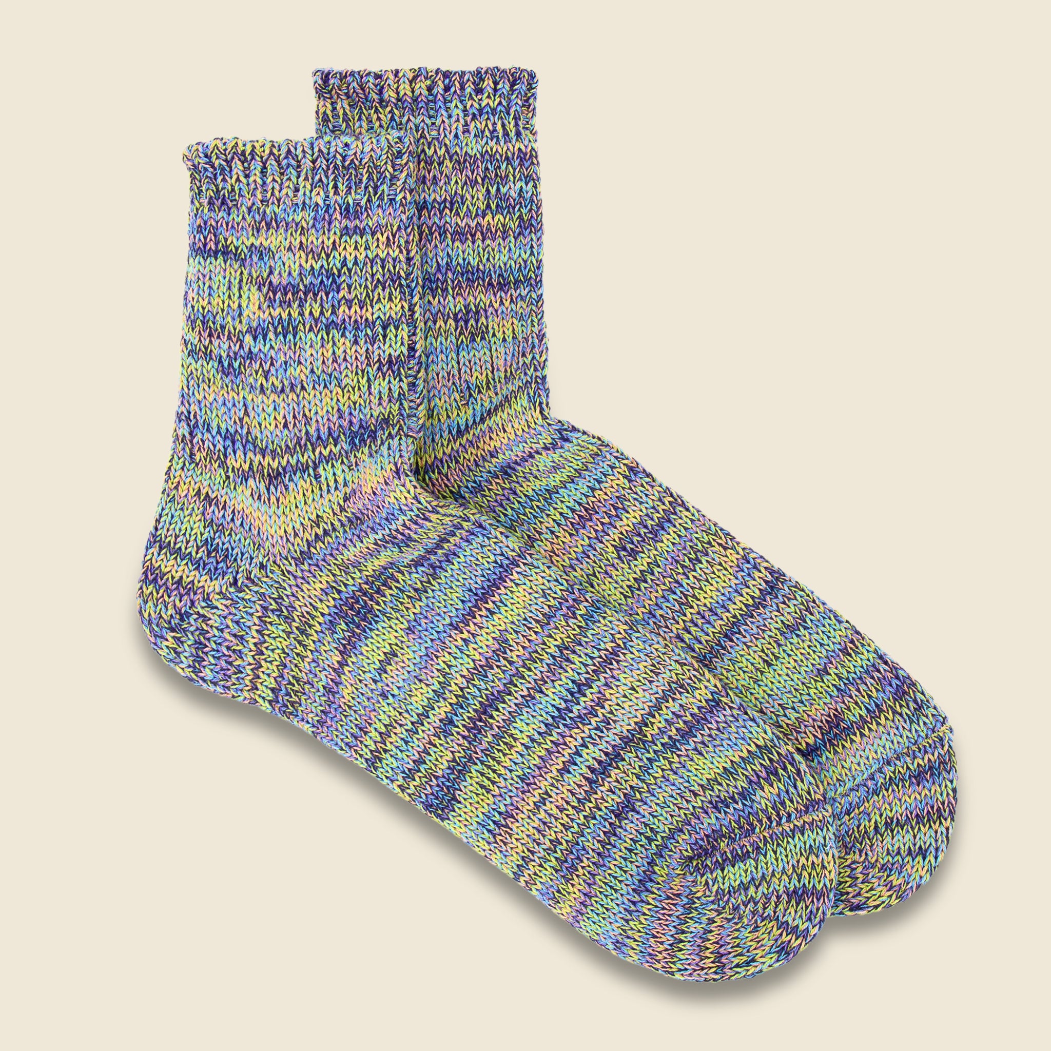 5 Color Mix Quarter Sock - Sax - Anonymous Ism - STAG Provisions - Accessories - Socks