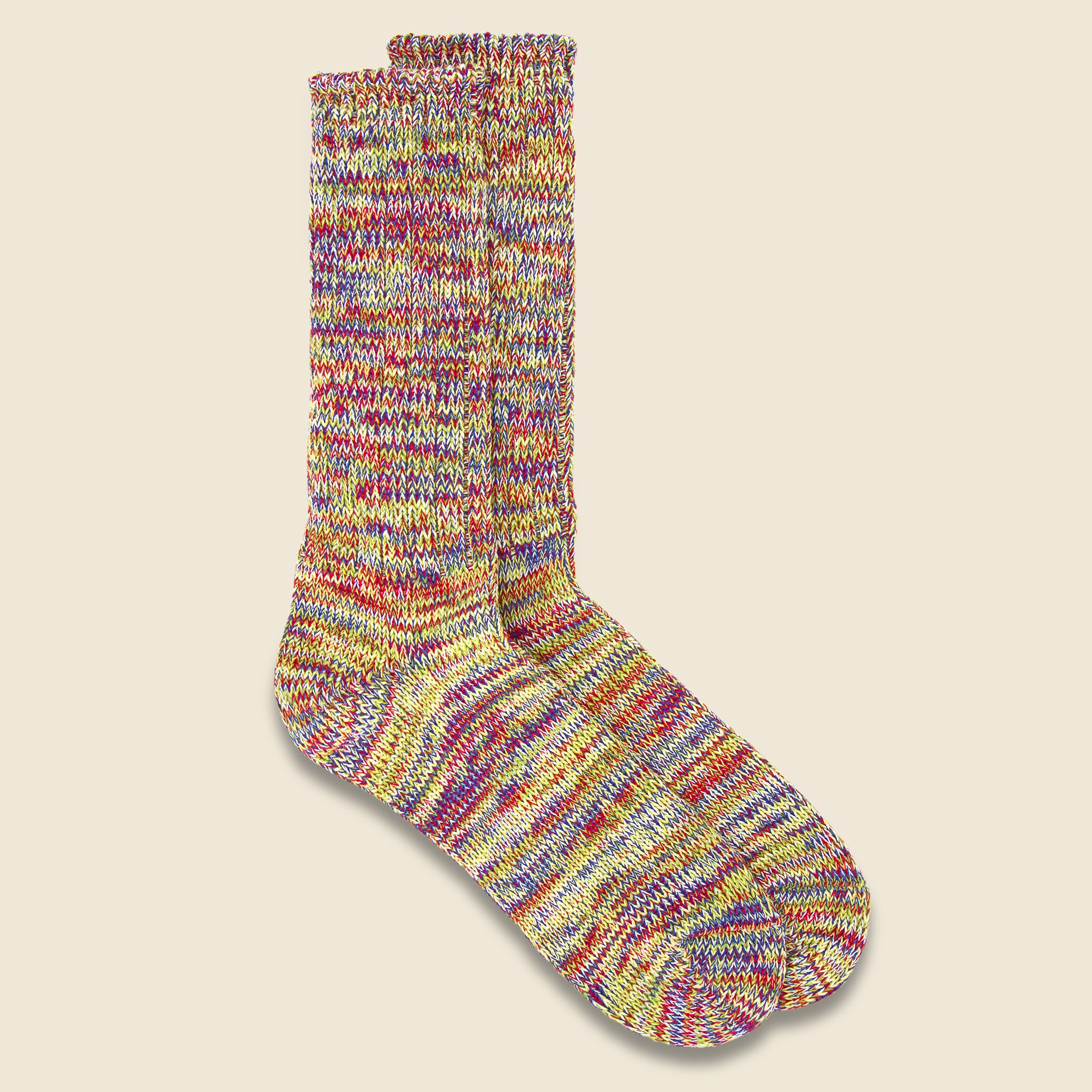 5 Color Mix Crew Sock - Green - Anonymous Ism - STAG Provisions - Accessories - Socks