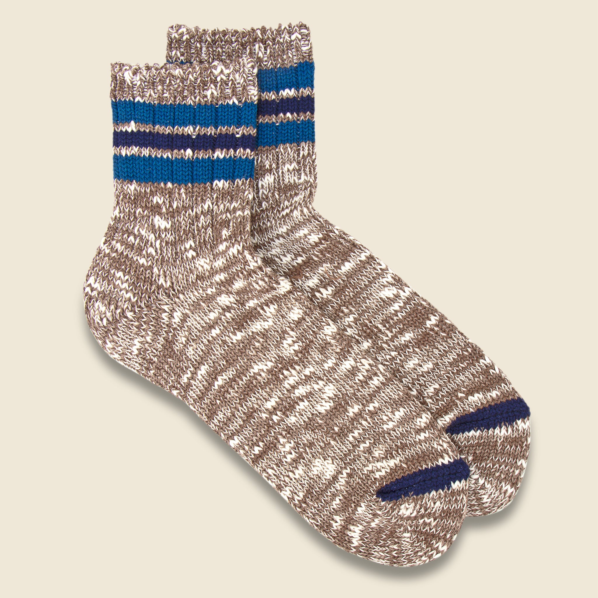 3-Line Slub Sock - Light Brown - Anonymous Ism - STAG Provisions - Accessories - Socks