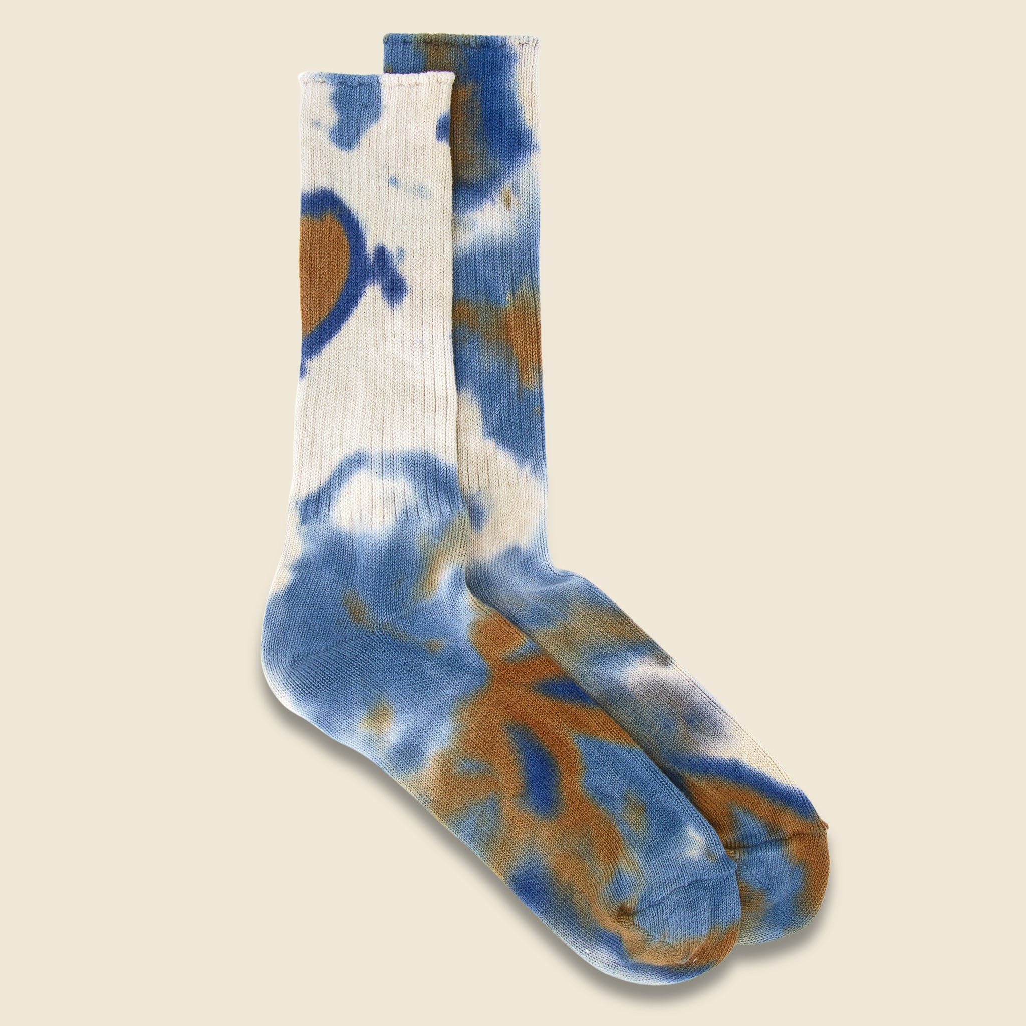 Tie Dye Crew Sock - Navy - Anonymous Ism - STAG Provisions - Accessories - Socks