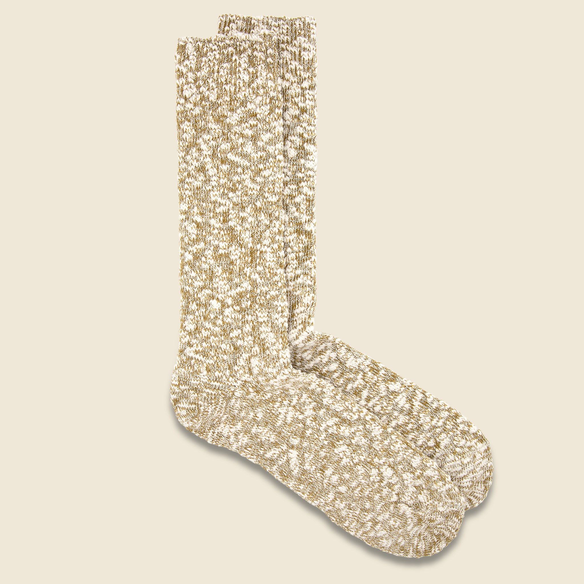 Light Slub Crew Sock - Khaki - Anonymous Ism - STAG Provisions - Accessories - Socks