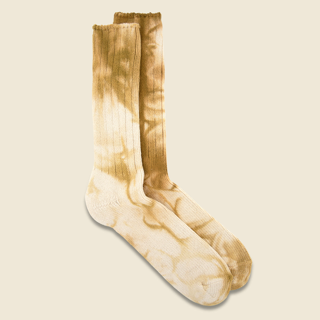 Anonymous Ism Uneven Tie Dye Crew Sock - Gold