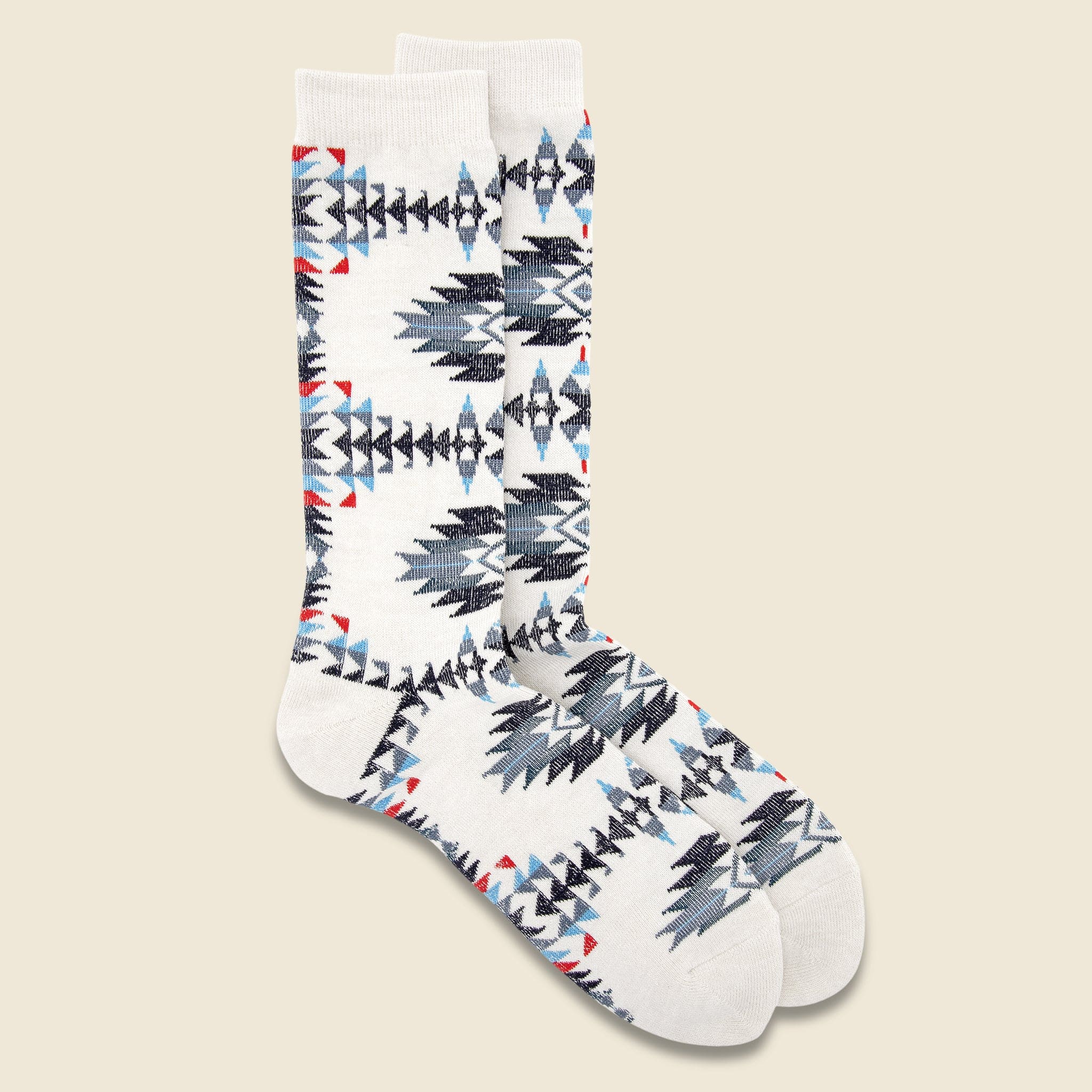 Southwest Pattern Crew Sock - Natural - Anonymous Ism - STAG Provisions - Accessories - Socks