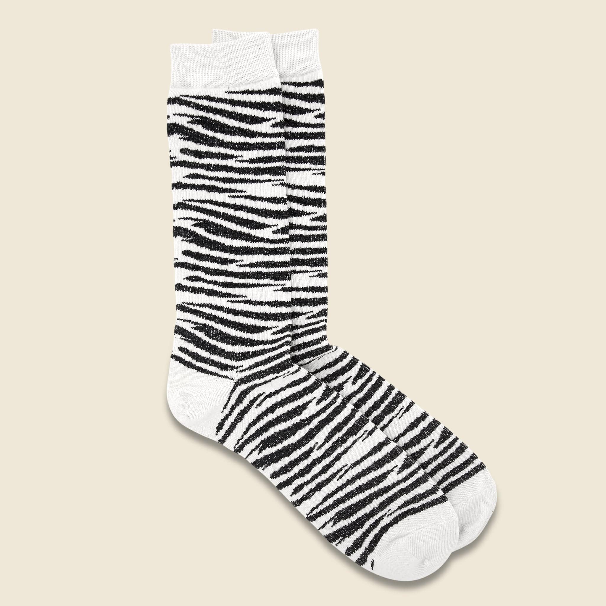 Zebra Crew Sock - Oatmeal - Anonymous Ism - STAG Provisions - Accessories - Socks