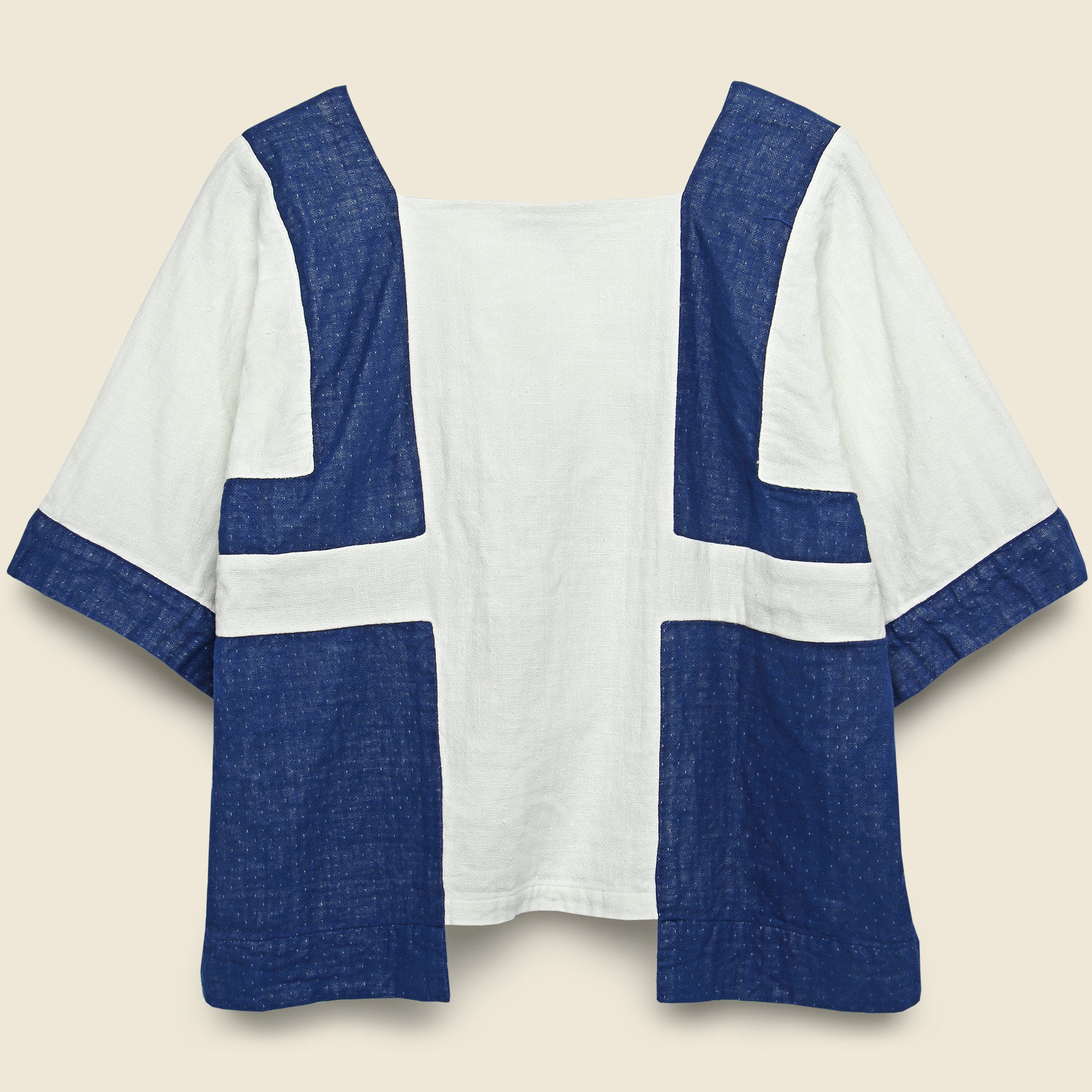 
                          Linen Block Top - White/Indigo - Atelier Delphine - STAG Provisions - W - Tops - S/S Woven
                        