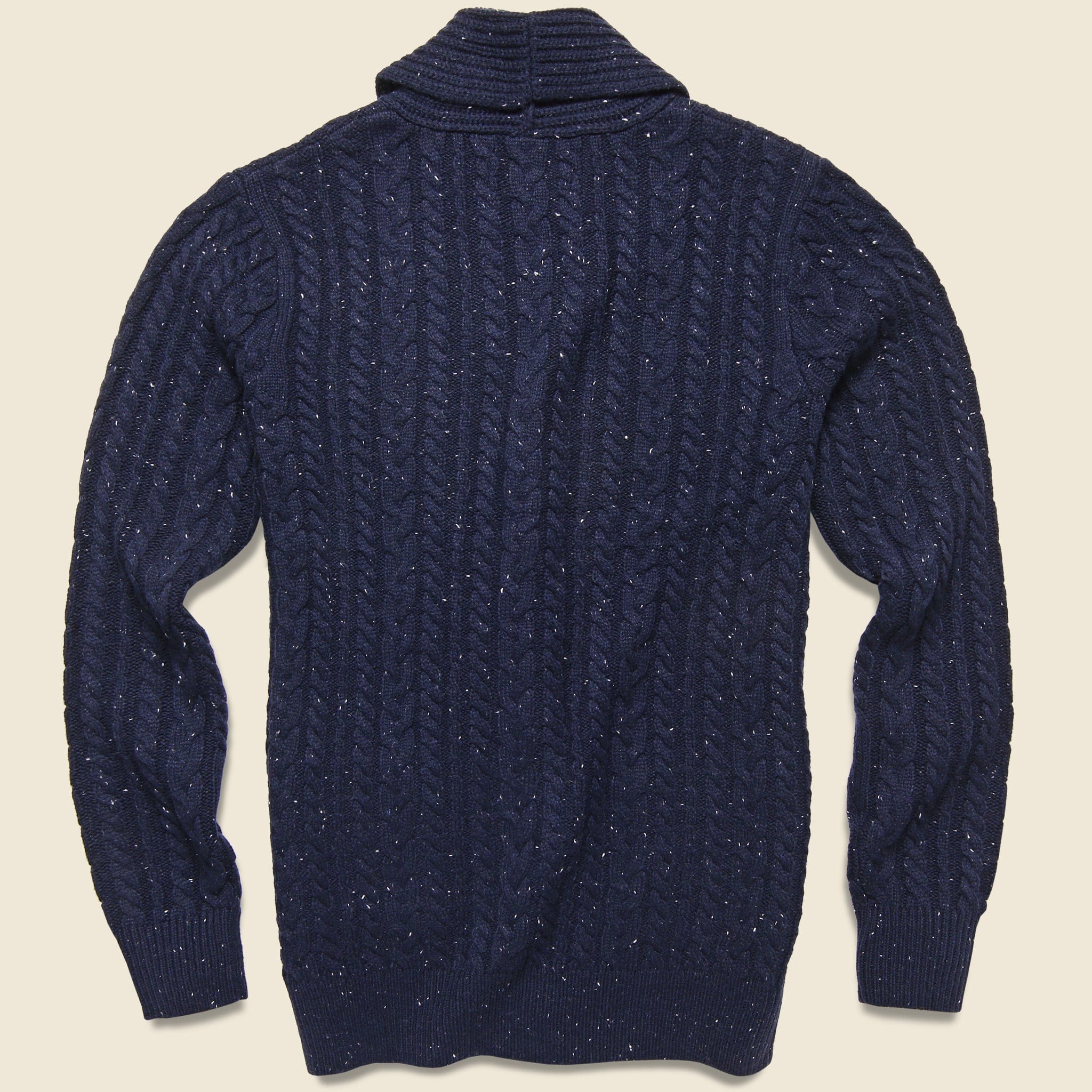 
                          Tweed Cable Cardigan - Navy - Barque - STAG Provisions - Tops - Sweater
                        