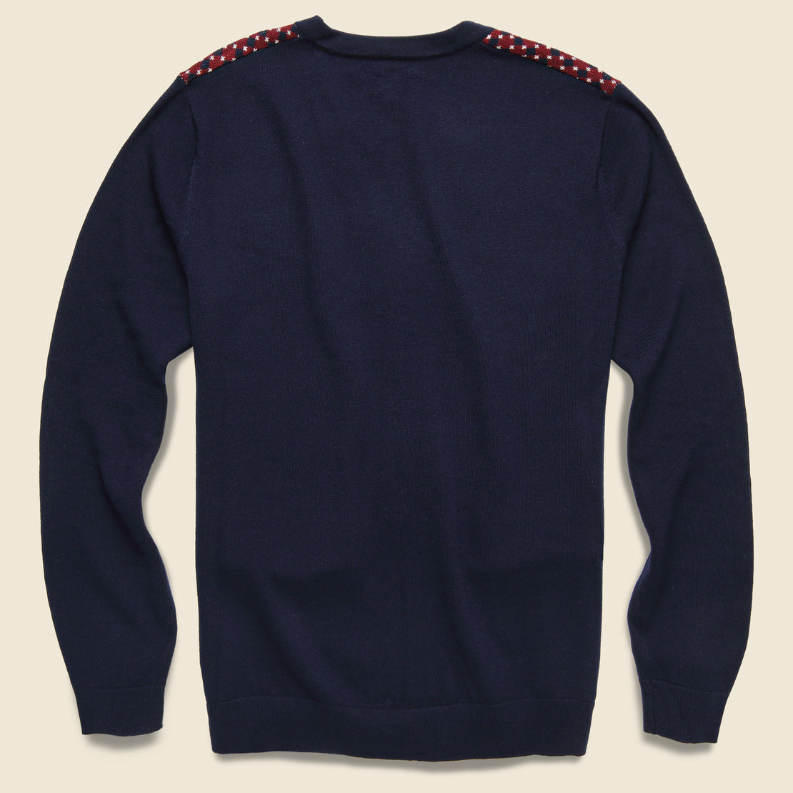 Jacquard Merino Cardigan - Burgundy/Navy - Barque - STAG Provisions - Tops - Sweater