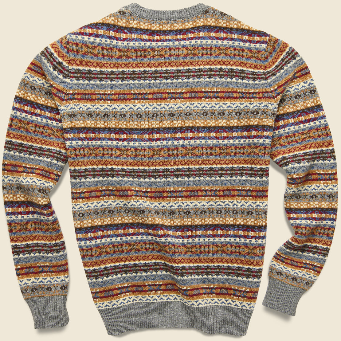 Fair Isle Crewneck Sweater - Camel