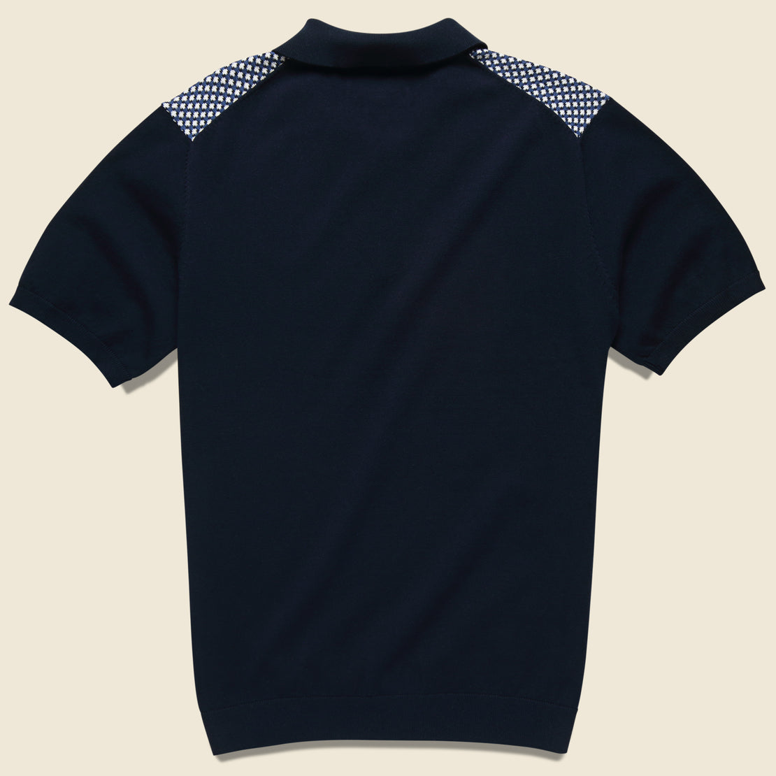 Jacquard Sweater Polo - Blue