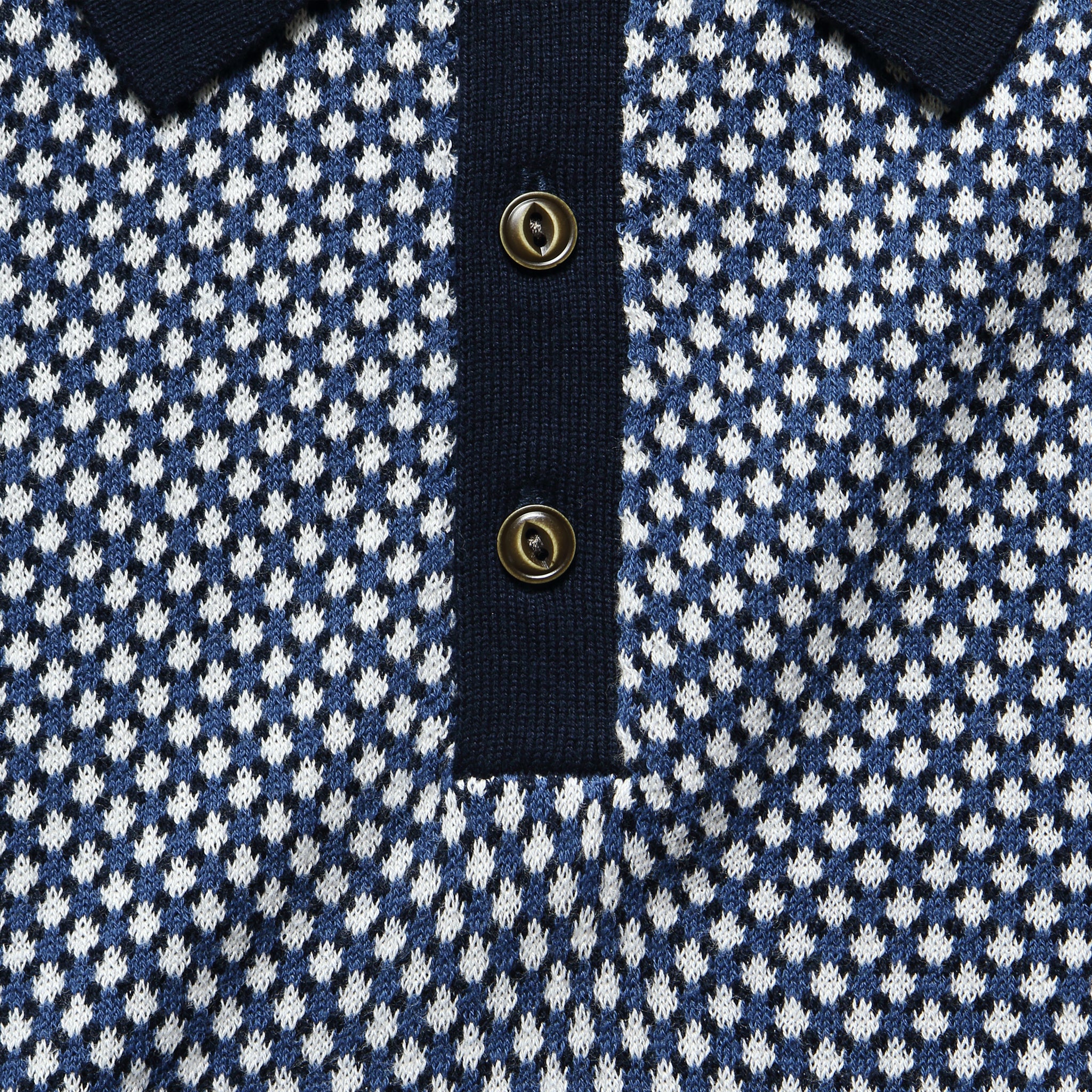 
                          Jacquard Sweater Polo - Blue - Barque - STAG Provisions - Tops - S/S Knit
                        