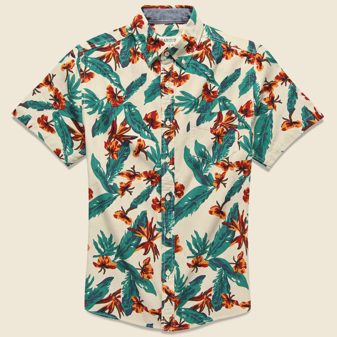 Barque Tropical Print Shirt - Natural