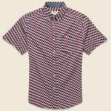 Geo Print Shirt - Red - Barque - STAG Provisions - Tops - S/S Woven - Other Pattern