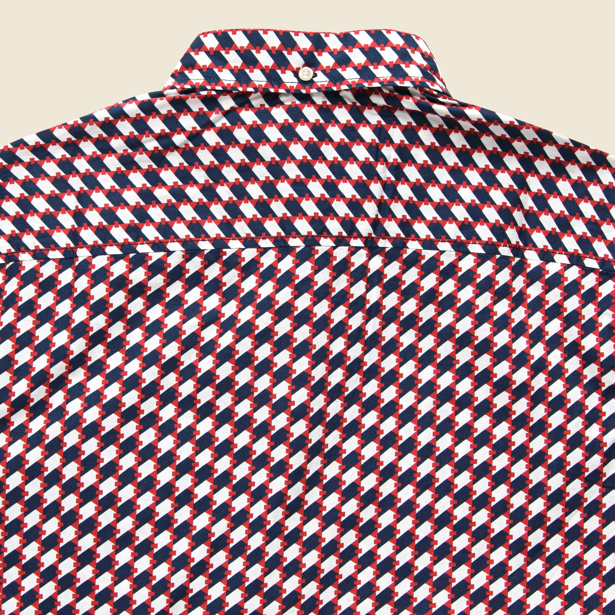 Geo Print Shirt - Red - Barque - STAG Provisions - Tops - S/S Woven - Other Pattern