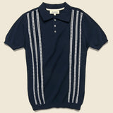 Vintage Jacquard Polo - Navy - Barque - STAG Provisions - Tops - S/S Knit