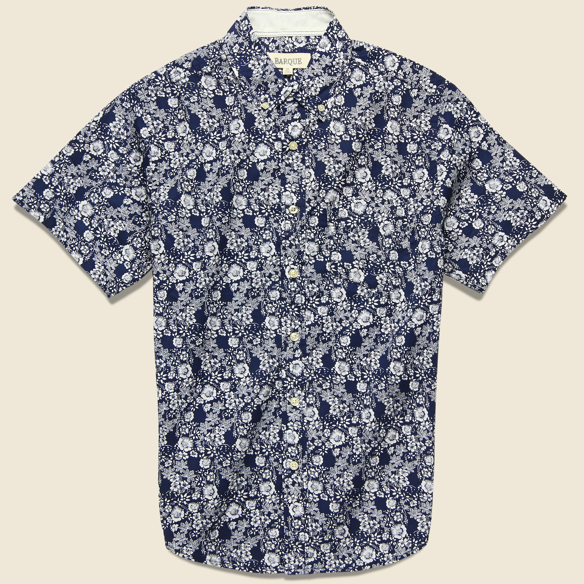 Floral Print Shirt - Navy - Barque - STAG Provisions - Tops - S/S Woven - Floral