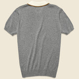 Contrast Placket Sweater Polo - Grey Heather - Barque - STAG Provisions - Tops - S/S Knit