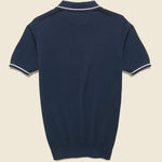 Tipped Collar Knit Polo - Navy - Barque - STAG Provisions - Tops - S/S Knit