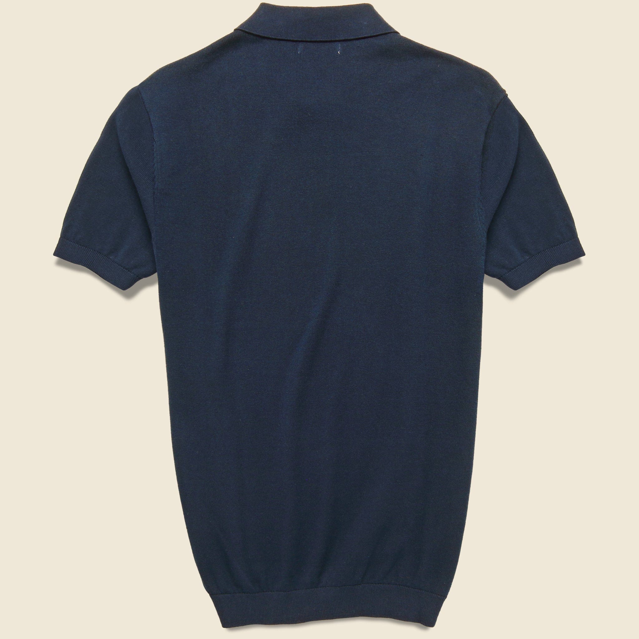Vintage Jacquard Knit Polo - Navy - Barque - STAG Provisions - Tops - S/S Knit