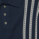 Vintage Jacquard Knit Polo - Navy - Barque - STAG Provisions - Tops - S/S Knit