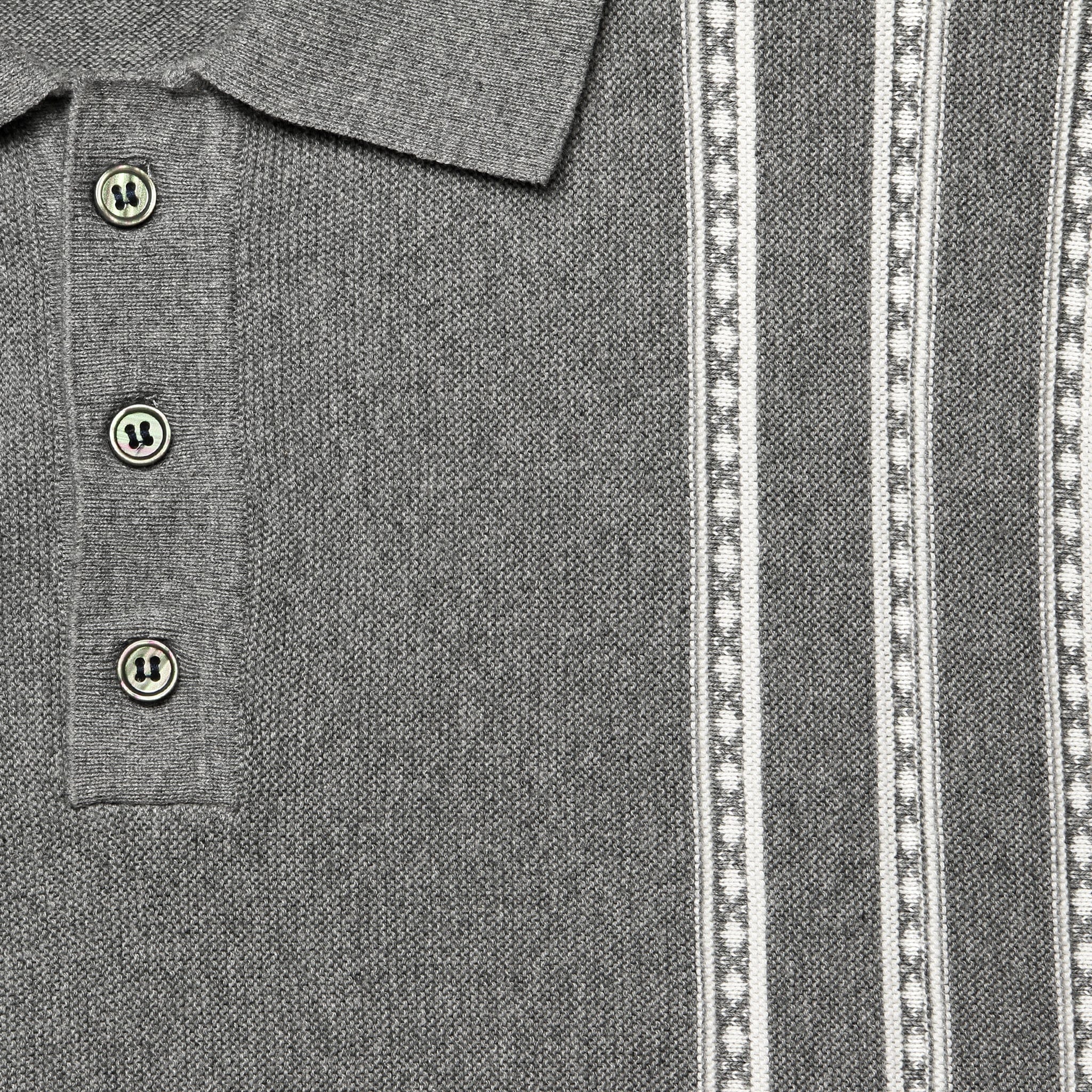 
                          Vintage Jacquard Knit Polo - Grey Heather - Barque - STAG Provisions - Tops - S/S Knit
                        