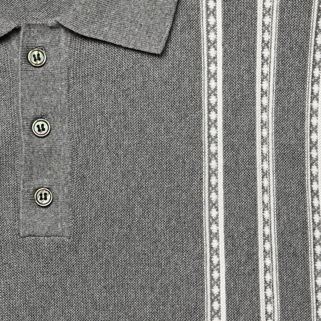 Vintage Jacquard Knit Polo - Grey Heather - Barque - STAG Provisions - Tops - S/S Knit