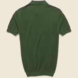 Vintage Jacquard Knit Polo - Olive - Barque - STAG Provisions - Tops - S/S Knit
