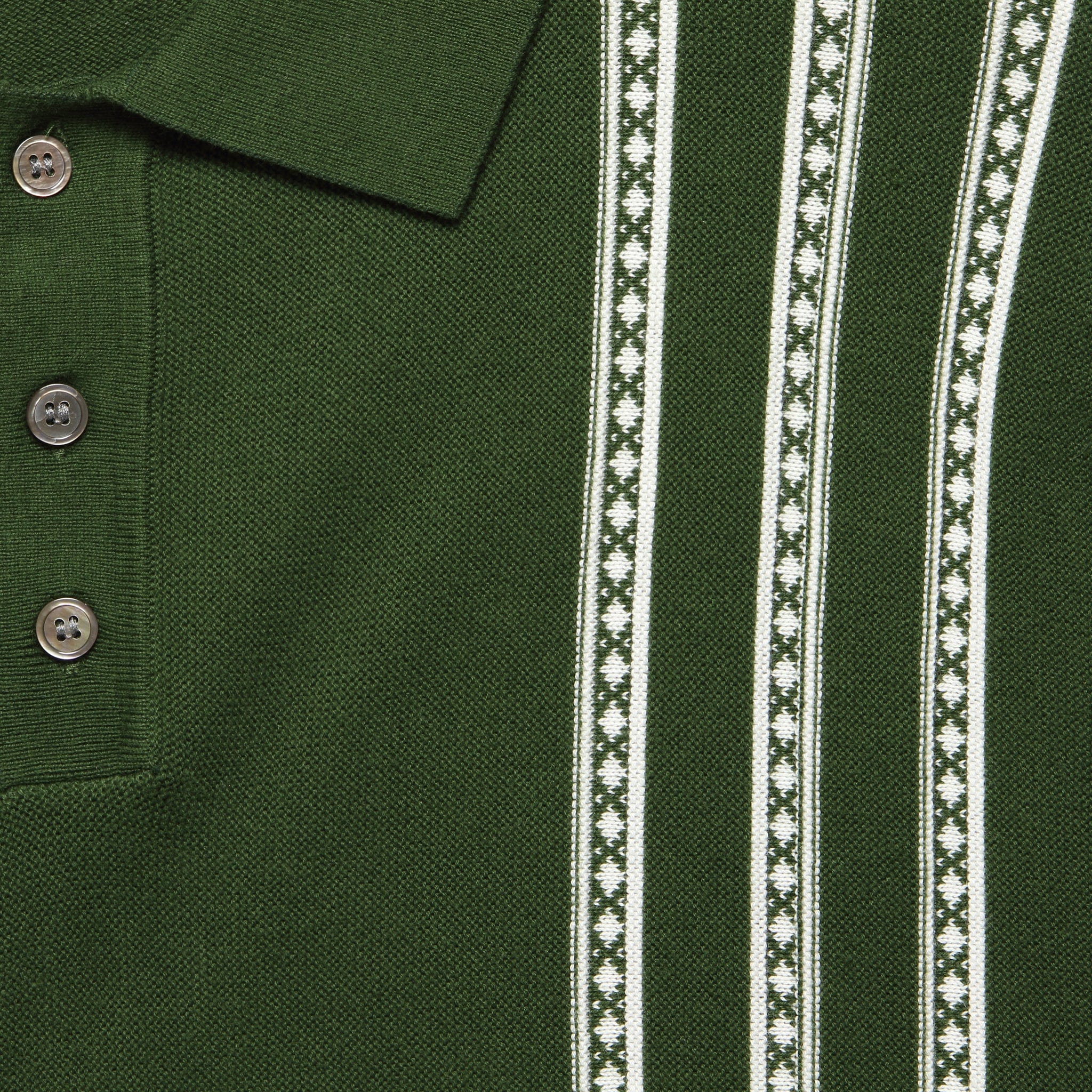 
                          Vintage Jacquard Knit Polo - Olive - Barque - STAG Provisions - Tops - S/S Knit
                        